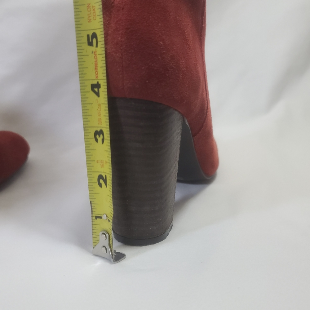 Andre Women’s Red Leather Suede Block Heel Boots Size 7.5 (38 Euro) - Picture 15 of 15
